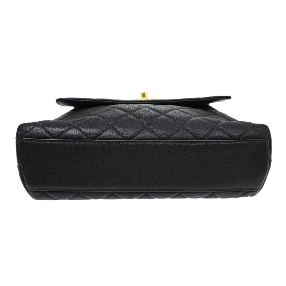 Chanel Vintage Classic Top Handle Flap Bag Quilted Caviar Black Leather Handbag - Picture 9 of 9